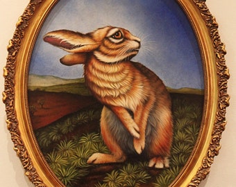Hare print of original oil painting (does NOT come with frame)