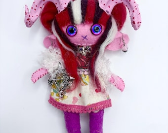 Handmade felt valentine doll