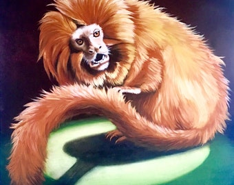 Golden lion tamarin print of original oil painting