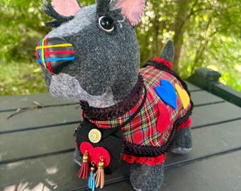 Handmade plush Scottie dog