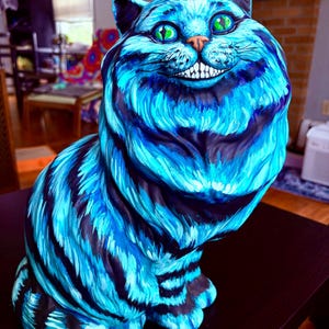 Hand Painted Ceramic Cheshire Cat - Etsy