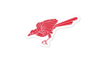 AmandaMuses Bird Sticker, Red