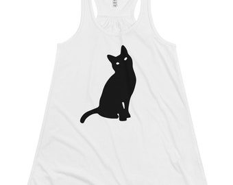 Spooky Cat Women's Flowy Racerback Tank