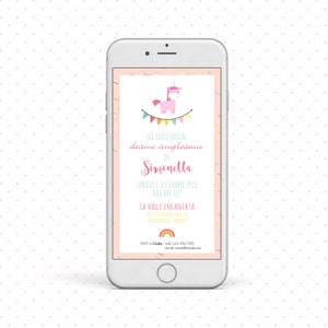 Whatsapp invitation numérique | Parti | Anniversaire | Jeune fille | Licornes | LICORNE