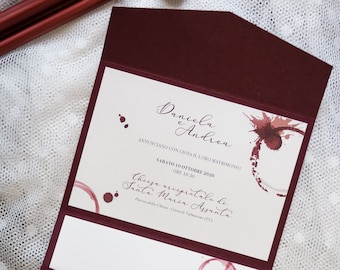 Pocketfold Wedding Invitation, Pocketfold Wedding Invitation, Wedding Invitation with Pocket | BORDEAUX - Ref. PF19