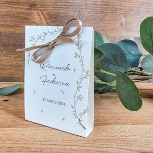 Personalized confetti holder for weddings, Communion, Confirmation, Baptism greenery theme | Wedding favor, Communion, Confirmation, Baptism