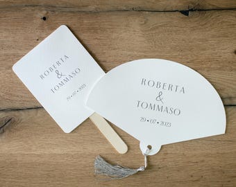Personalized wedding fans, wedding fans, shaped wedding fans, wedding stick fans | Simple