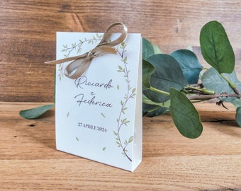 Personalized confetti holder for weddings, Communion, Confirmation, Baptism greenery theme | Wedding favor, Communion, Confirmation, Baptism