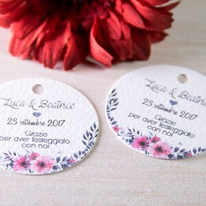 Tag per matrimonio, tag personalizzate, biglietti per confetti, biglietti di ringraziamento | SWEET