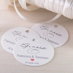 Tag per matrimonio, tag personalizzate, biglietti per confetti, biglietti di ringraziamento | LOVELY