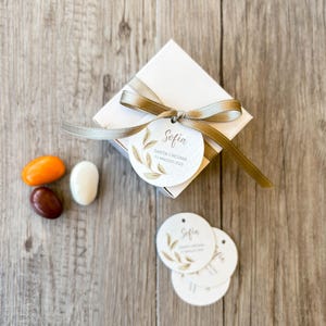 Tags for First Communion, Confirmation with Piantina Verde graphics, personalized tags, confetti cards, thank you cards