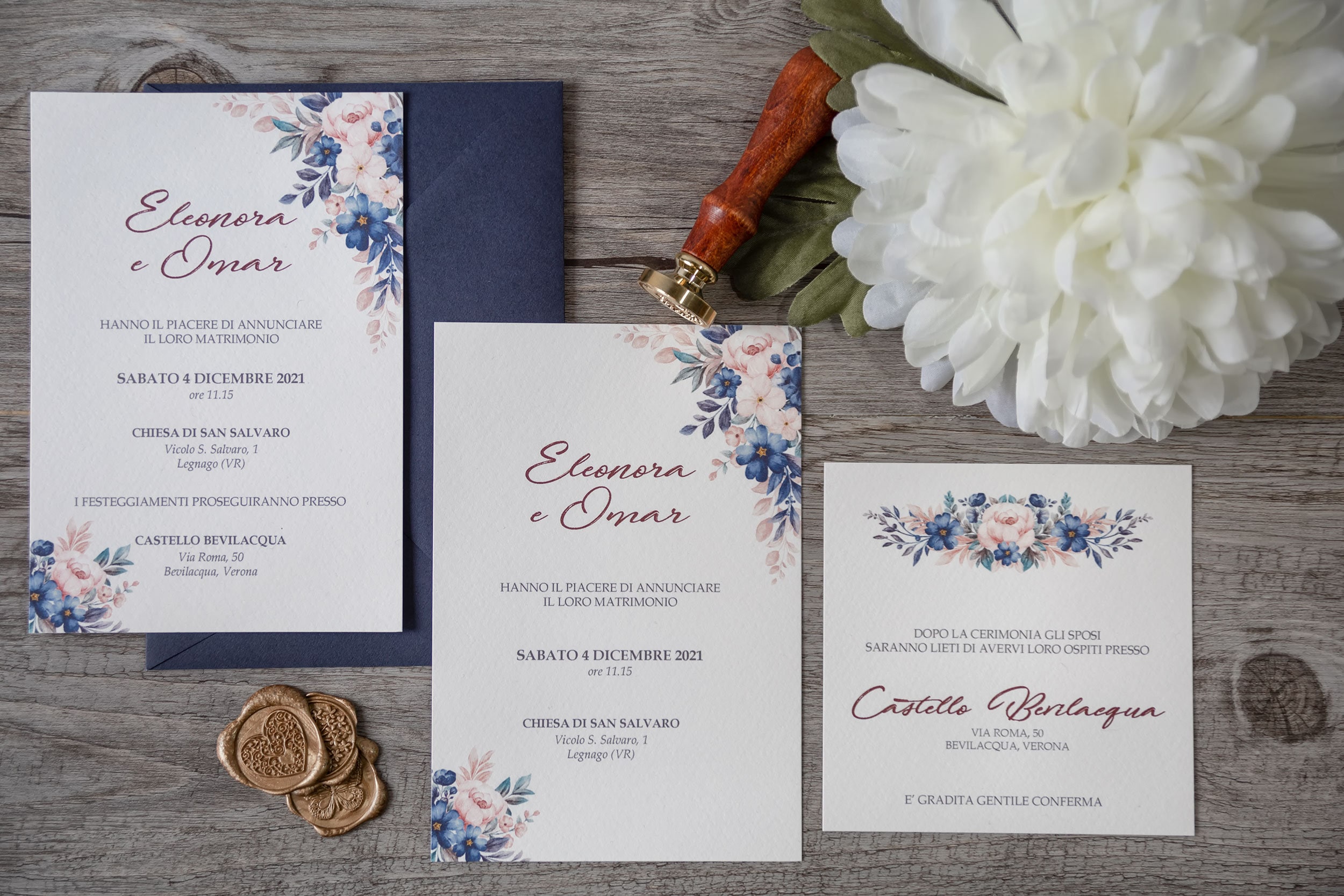 Stampa Personalizzata WISHMADE 50Pcs Kit di inviti per acquazzone per Matrimoni Floreali con Buste Nastro Rosa e Biglietti per inviti di Compleanno bronzati 
