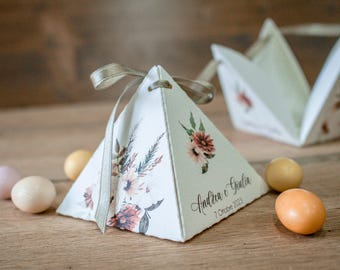 Pyramid confetti boxes for weddings | Wedding favor | wedding | Boho flower box