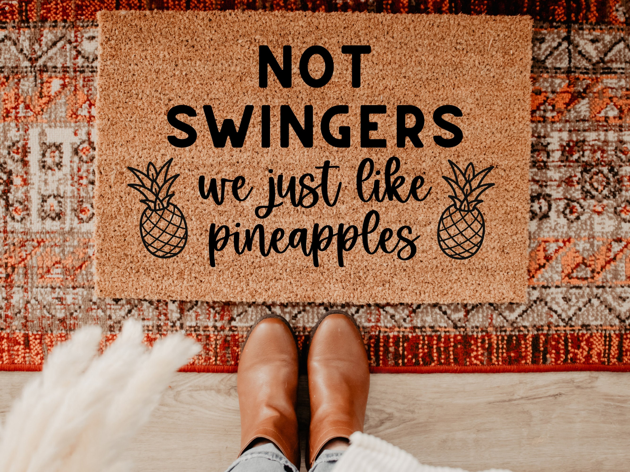Not Swingers We Like Pineapples Doormat Funny Doormat Cute photo pic