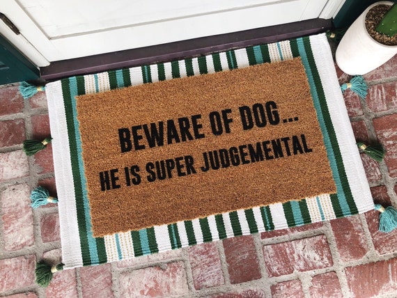 Beware Of Dog Doormat Doormats Welcome Mat Funny Doormat Custom Doormat Personalized Cute Doormat Dog Doormat Flocked Doormat