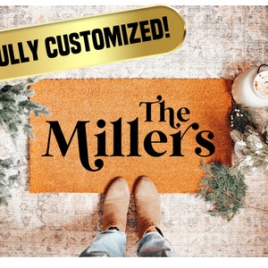 Personalized Last Name Doormat: New Couple Gift, Established Family Coir Mat
