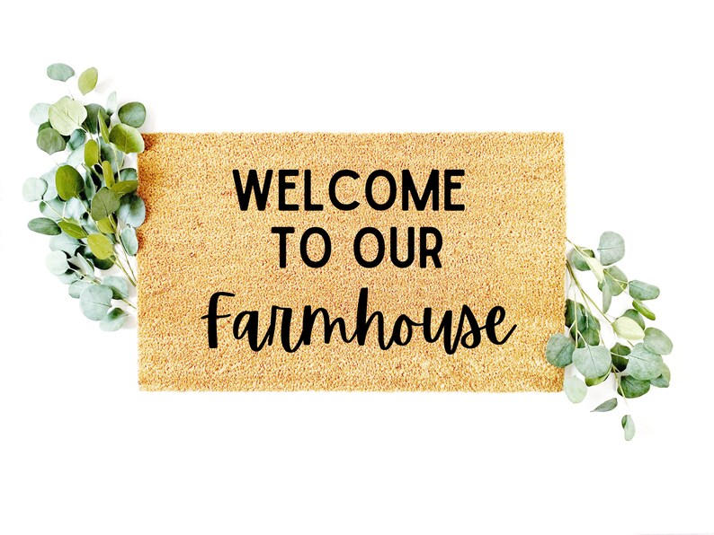 Welcome to Our Farmhouse Doormat-Housewarming Gift-Personalized Gifts-Farmhouse Home Decor-Country Living-Custom Welcome Mat-Boho