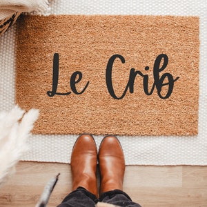 Le Crib Doormat, Funny Doormat, cute doormat, Personalized Doormat, Home Decor, doormats, welcome mat, custom doormat