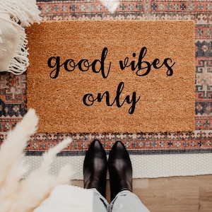 Good Vibes Only Boho Doormat, Funny Doormat, cute doormat, Boho, Boho Home Decor, doormats, door mat, welcome mat, custom doormat, custom