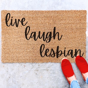 Live Laugh Lesbian Doormat, LGBTQ Doormat, Gay Pride, Home Decor, Pride Month, doormats, welcome mat, custom doormat