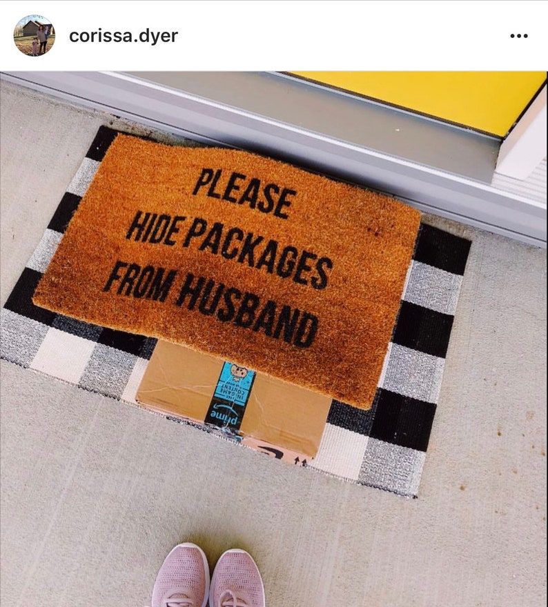 The ORIGINAL Please Hide Packages From Husband Doormat Funny Etsy