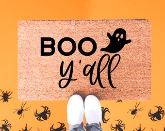 Boo Y'all Doormat, Funny Doormat, cute doormat, Halloween Doormat, Home Decor, doormats, welcome mat, custom doormat