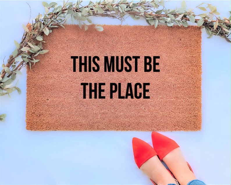 This Must Be The Place Doormat Doormats Welcome Mat | Etsy This Must Be The Place Welcome Mat