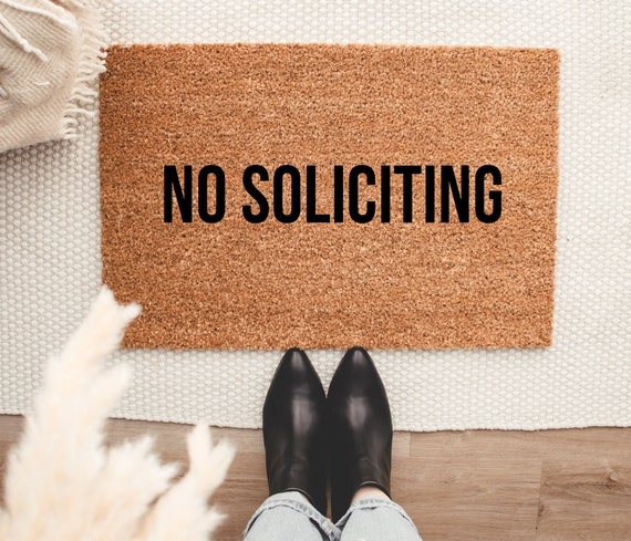 No Soliciting Doormat Custom Mat Go Away Doormat Flocked - Etsy