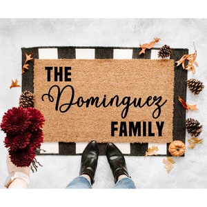 Custom Doormat Housewarming Gift Wedding Gift Personalized Gift Closing Gift Welcome Mat Last Name Rug Housewarming