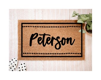 Custom Last Name Welcome Mat | Housewarming Gift | Wedding Gift | Custom Doormat | Personalized Doormat | Welcome Doormat | Front Door Mat |