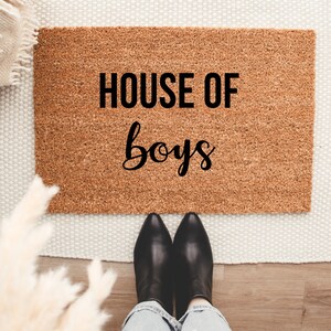 House Of Boys, A Lot Of Boys Doormat, Funny Doormat, Funny Welcome Mat, Lot of Boys Doormat, Front Door Mat, Custom Doormat, Funny Door Mat