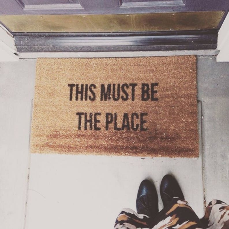 This Must Be The Place Doormat Doormats Welcome Mat | Etsy This Must Be The Place Welcome Mat
