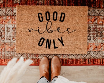 Good Vibes Only Doormat, Funny Doormat, funny mats, Boho, Boho Home Decor, doormats, door mat, welcome mat, custom doormat, custom mat