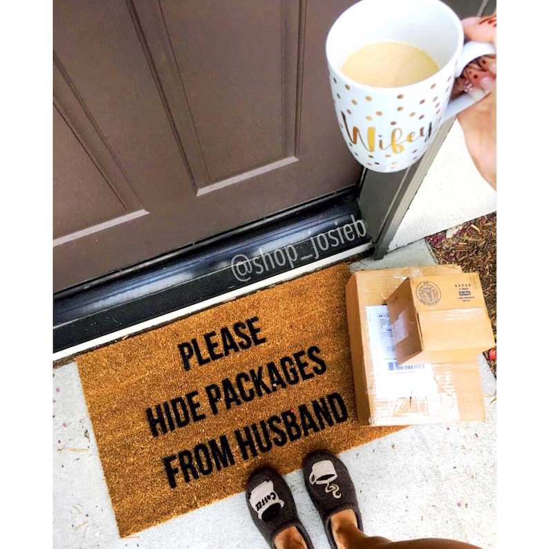 The ORIGINAL Please Hide Packages From Husband Doormat Funny Etsy