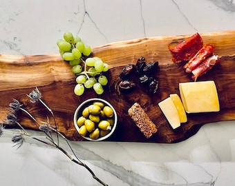 Live Edge Walnut Charcuterie Board: Personalized Rustic Serving Board