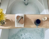 Live Edge Wood Bath Caddy: Black Walnut, Cedar, or Sycamore