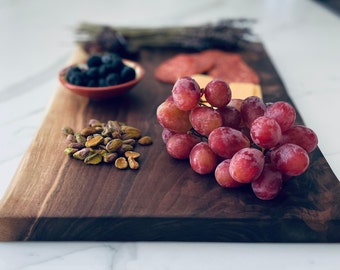 Live Edge Walnut Charcuterie Board: Personalized Rustic Serving Board