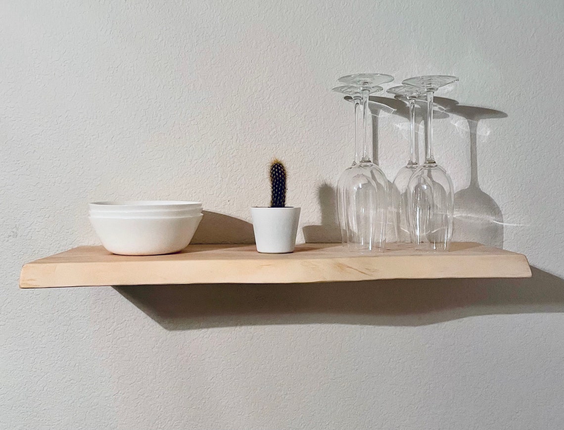 Live Edge Floating Shelves Solid Wood Floating Shelves Etsy