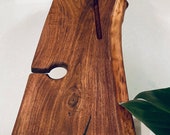 Live Edge Wood Bath Caddy: Solid Black Walnut Bathtub Tray