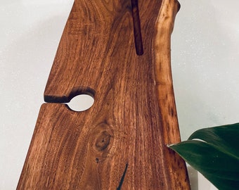 Live Edge Wood Bath Caddy - Solid Black Walnut Bathtub Tray - Bath Caddy