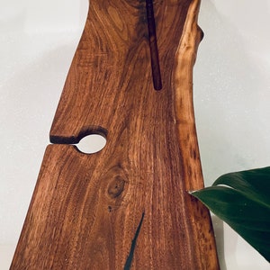 Live Edge Bath Caddy for Her - Wooden Bathtub Tray, Rustic Bath Tray with Wine Glass Holder, Spa Gift for Her, Live Edge Bath Caddy