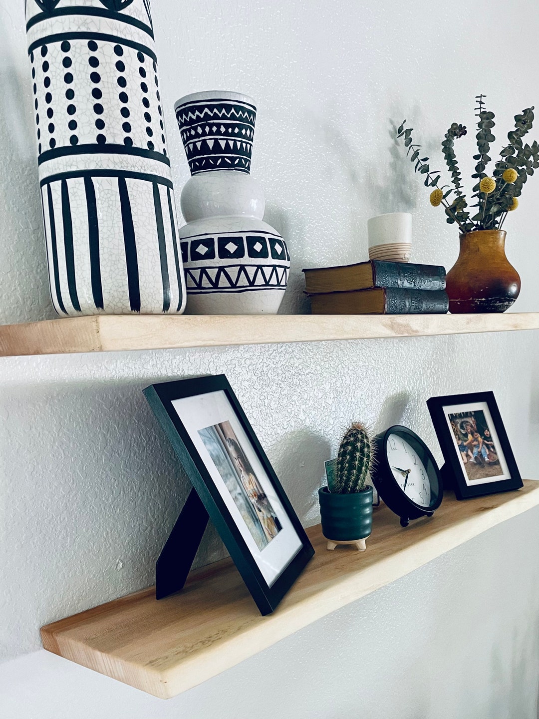 Live Edge Floating Shelves Solid Wood Floating Shelves Light Etsy