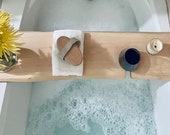 Live Edge Wood Bath Caddy: Black Walnut, Cedar, or Sycamore