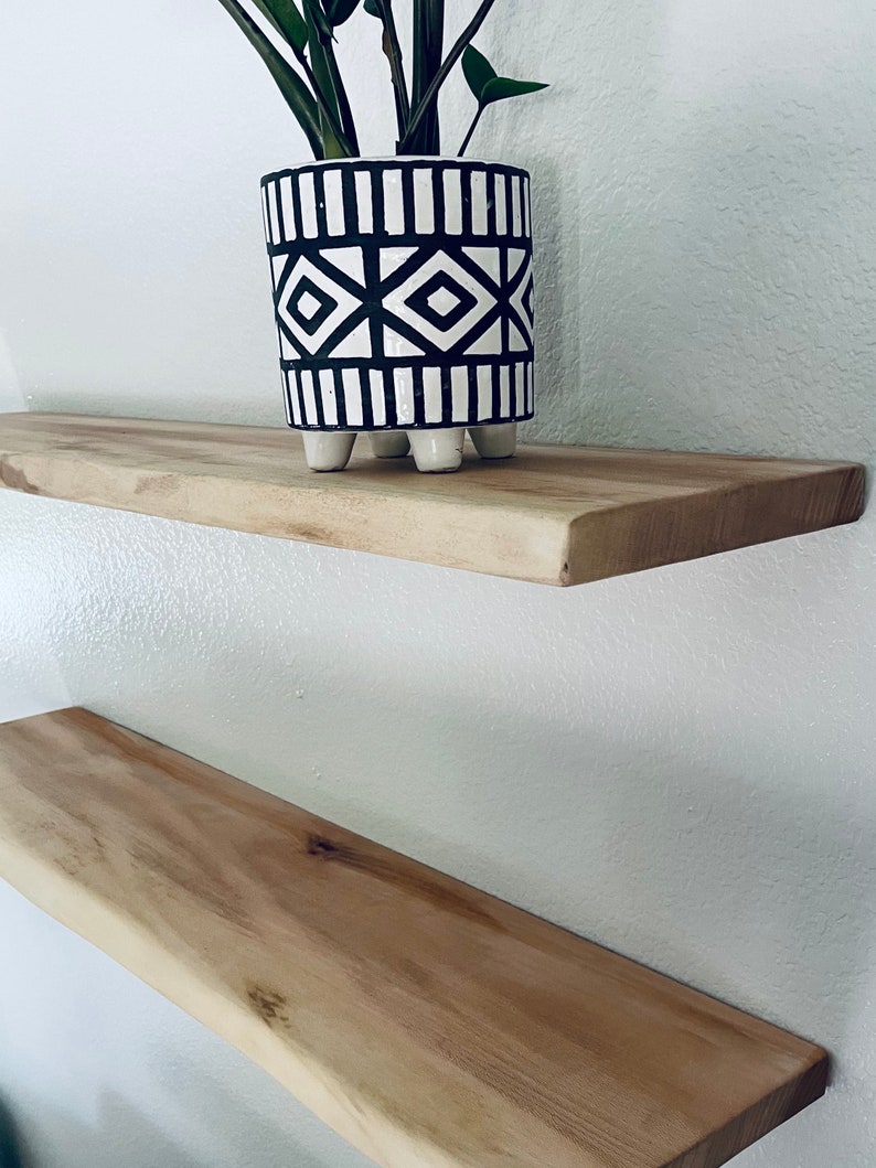 Live Edge Floating Shelves Solid Wood Floating Shelves Etsy