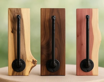 Live Edge Wood Paper Towel Holder: Rustic Farmhouse Kitchen Decor