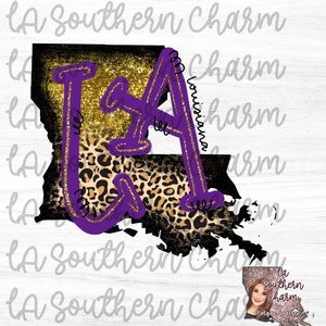Louisiana Leopard Digital DOWNLOAD. PNG Sublimation Screen Print Design File