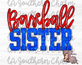 Baseball Sister Digital DOWNLOAD|PNG JPEG Datei| Baseball Schwester Sublimation Siebdruck Datei| Passende Familiendesigns