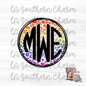 Leopard Monogram Digital DOWNLOAD. PNG Sublimation File