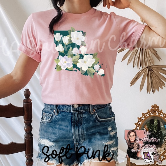 Louisiana Magnolia Bella Canvas Tee|Louisiana Shirt|Louisiana Design|Southern Belle Unisex Shirt Watercolor