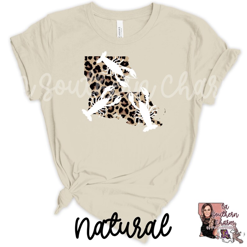 Louisiana Bella Canvas Leopard Cheetah Crawfish Tee|Bella Canvas LA Shirt|Crawfish TShirt|Unisex Soft Tee image 6